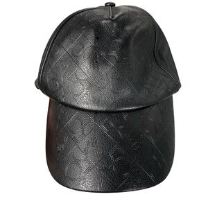 Walt Disney World 50th Anniversary Logo Black Baseball Cap Hat faux leather